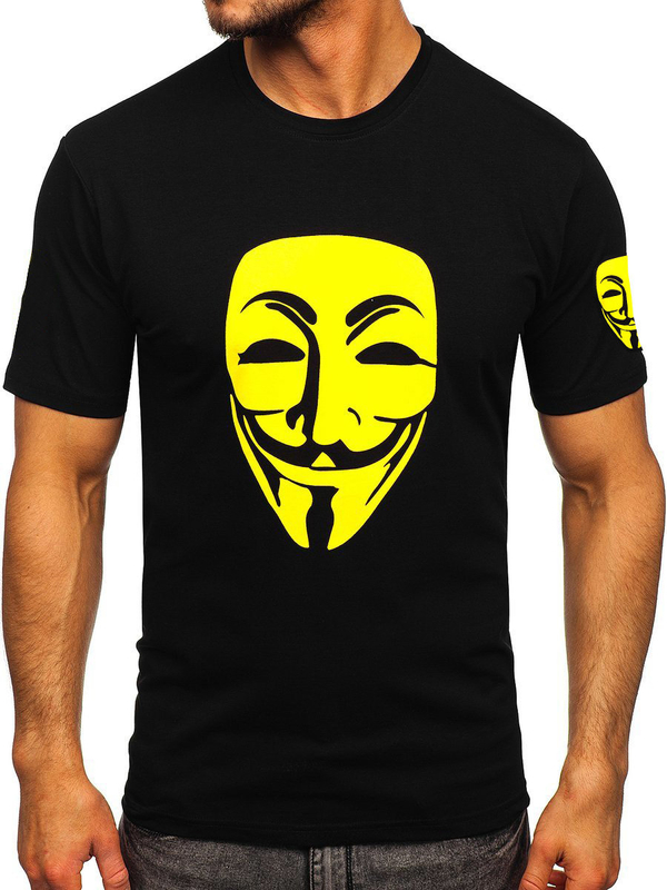 T-shirt con stampa da uomo nera Bolf 14400