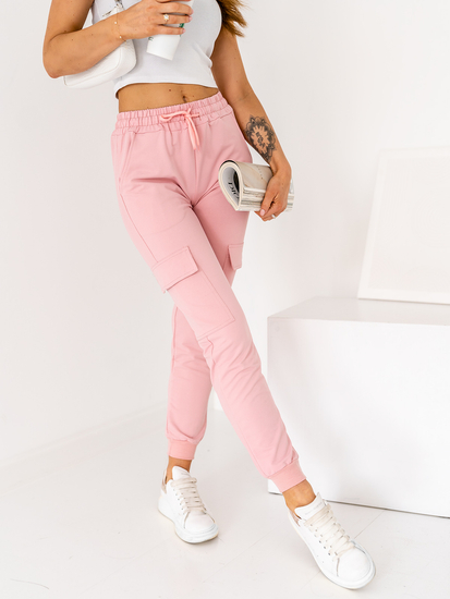 Pantaloni cargo di tuta da donna rosa Bolf HW2516CA