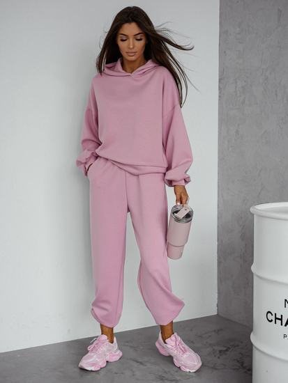 Donna Completo due pezzi con felpa con cappuccio rosa cipria Bolf 525