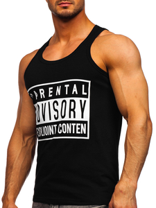 Maglietta Bodybuilding tank top con stampa nera Bolf 14855