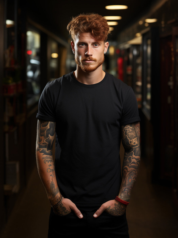 Maglietta lunga da uomo nera senza stampa Bolf 14290A2