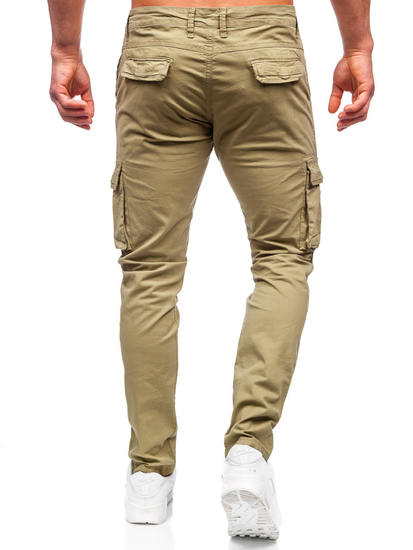 Pantaloni cargo in tessuto da uomo verdi Bolf J682