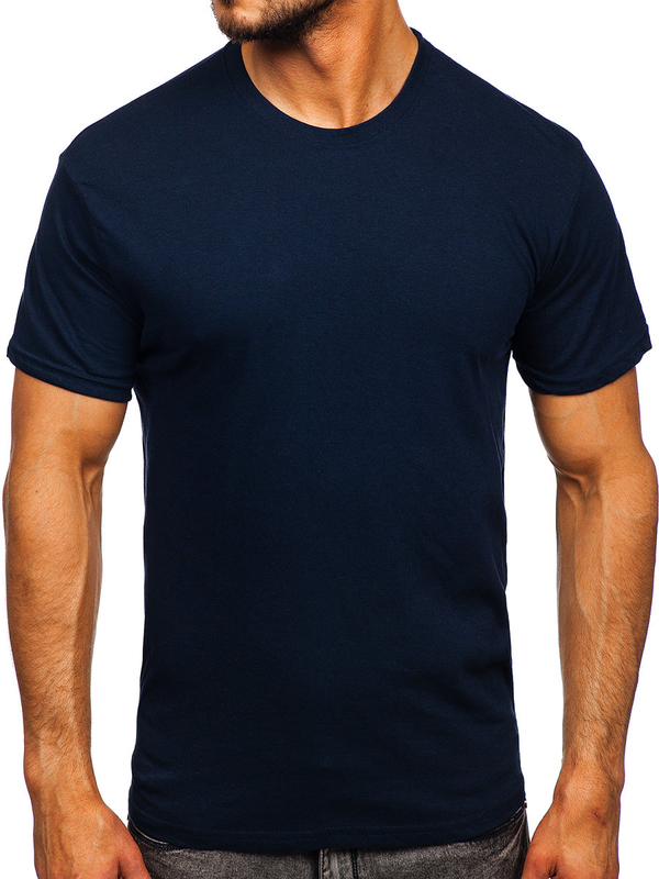 T-shirt da uomo in cotone blu navy Bolf 192397