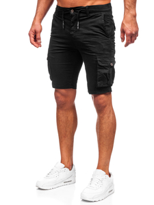 Pantaloncini corti cargo da uomo neri Bolf BB70010