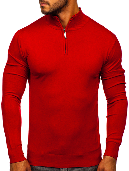 Maglione con collo alto da uomo rosso Bolf YY08