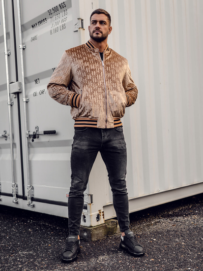 Giubbotto da baseball invernale bilaterale da uomo camello Bolf 3B105