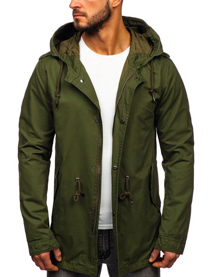 Giacca mezza stagione tipo parka da uomo verde Bolf 5391