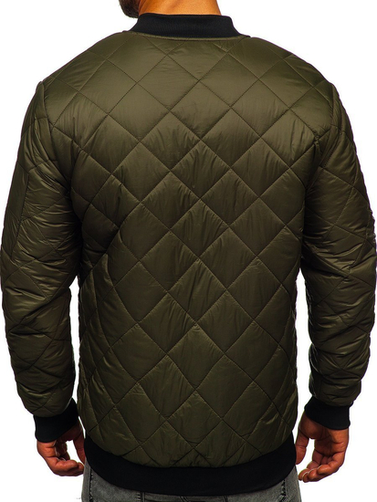 Giacca con trapuntate mezza stagione tipo bomber da uomo khaki Bolf MY-01
