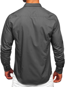 Camicia elegante da uomo a maniche lunghe Bolf 1703, grafite chiaro