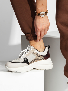 Scarpe sneakers da donna beige Bolf FY087