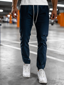 Pantaloni tipo jogger da uomo blu scuri Bolf 1145