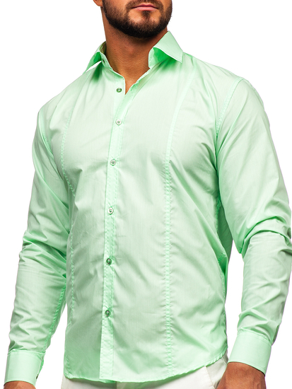 Uomo Camicia elegante a maniche lunghe Menta Bolf 6944