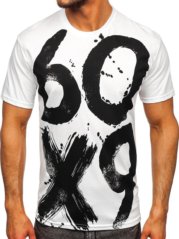 T-shirt bianca da uomo con stampa Bolf 0303