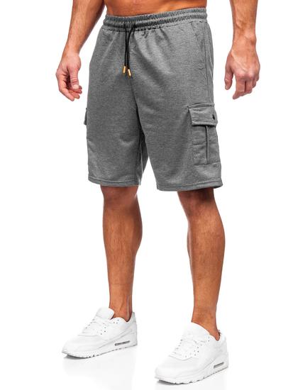 Pantaloncini cargo di tuta da uomo grafite Bolf 8K218