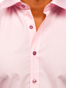 Camicia elegante a manica corta da uomo rosa Bolf 7501