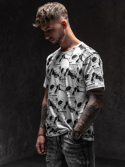 T-shirt con stampa da uomo bianca Bolf 14928