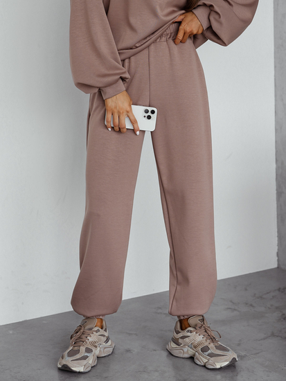 Completo due pezzi con felpa con cappuccio da donna cappuccino Bolf 525