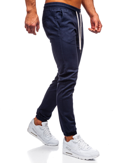 Pantaloni tipo jogger da uomo blu scuri Bolf 1145