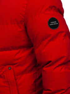 Giubbotto parka invernale trapuntato da uomo rosso Bolf 7330