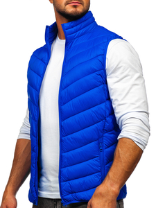Gilet trapuntato da uomo azzurro Bolf 13073