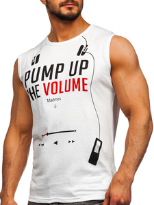 Maglietta tank top con stampa bianca Bolf 14815