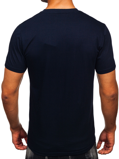 Uomo T-shirt in cotone con stampa Blu scuro Bolf MPO3461