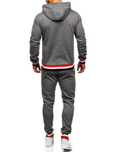 Tuta con cappuccio da uomo grafite Bolf 8C60