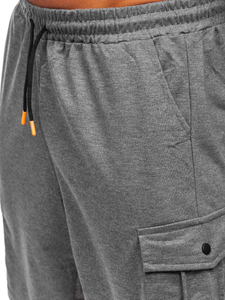 Pantaloncini cargo di tuta da uomo grafite Bolf 8K218