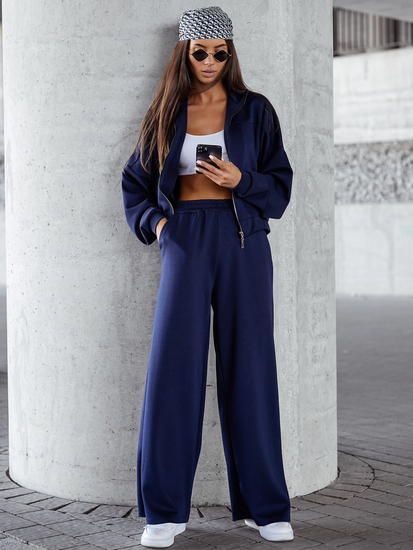 Tuta due pezzi con zip da donna burro blu navy Bolf 821109