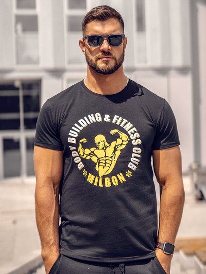 T-shirt con stampa da uomo nera Bolf Y70015A