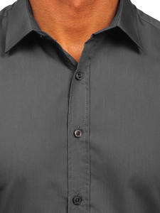 Camicia elegante da uomo a maniche lunghe Bolf 1703, grafite chiaro