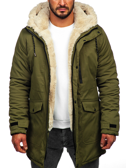 Giubbotto invernale tipo parka da uomo khaki Bolf 22M37