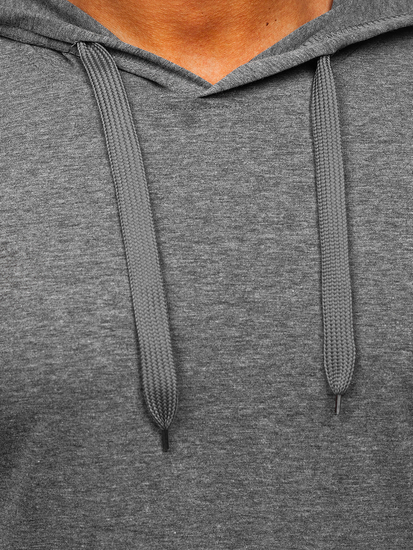 T-shirt senza stampa con cappuccio da uomo grafite Bolf 8T89