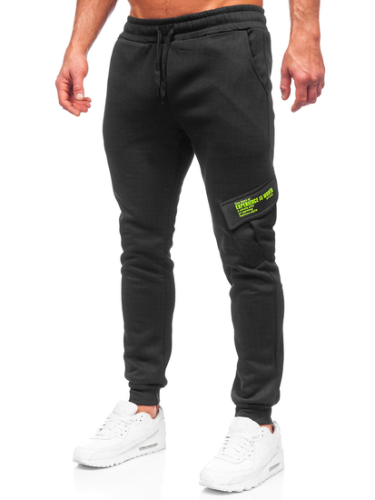 Pantaloni jogger tipo cargo da uomo neri Bolf HW2173