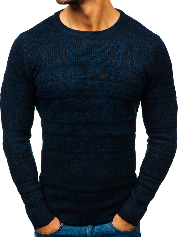 Maglione blu navy da uomo Bolf H1805