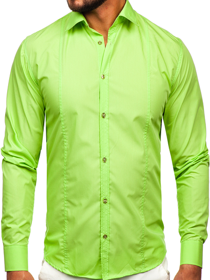 Uomo Camicia elegante a maniche lunghe Celadon Bolf 6944
