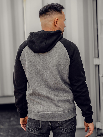 Felpa con cappuccio da uomo grafite Bolf LM77002