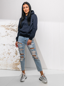 Donna Felpa a canguro Blu scuro Bolf W02A1