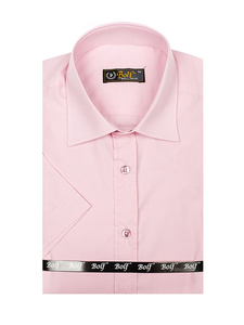 Camicia elegante a manica corta da uomo rosa Bolf 7501