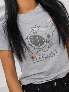 Donna T-shirt stampata Grigio Bolf 96T625