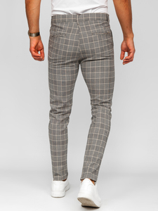 Uomo Pantaloni eleganti a quadri Beige Bolf 184171