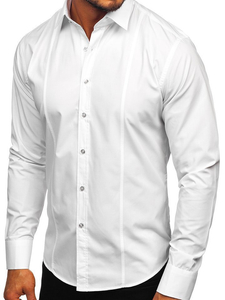 Uomo Camicia elegante a maniche lunghe Bianco Bolf 6944