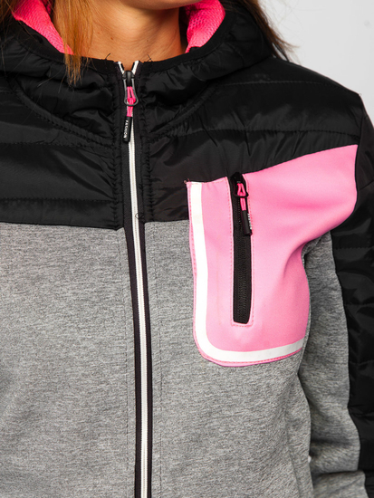 Giacca sportiva da donna con cappuccio nera Bolf KSW4006A1