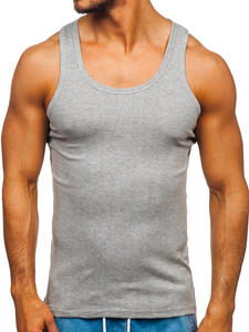 Maglietta tank top senza stampa grigio Bolf NB001
