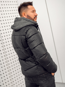Giubbotto invernale trapuntato da uomo nero Bolf B2906