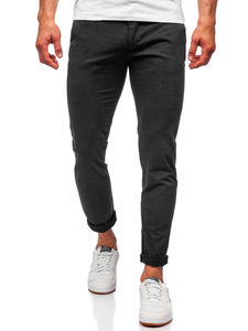 Pantaloni tipo chino da uomo neri Bolf 1146