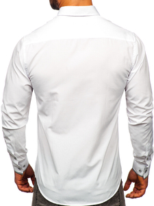 Camicia elegante a maniche lunghe da uomo bianca Bolf 6873-1