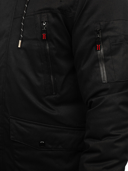 Giubbotto parka invernale da uomo nero Bolf 5M3123