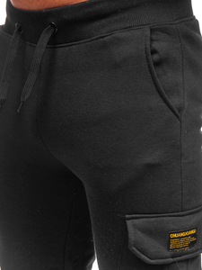 Pantaloni jogger tipo cargo da uomo neri Bolf JX8709