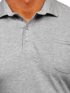 Maglietta polo in cotone da uomo grigia Bolf 143006